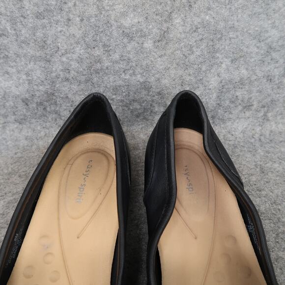 Easy Spirit Shoes Womens 8 Loafers Slip On Leather Black Comfort Walking Classic - Picture 4 of 13